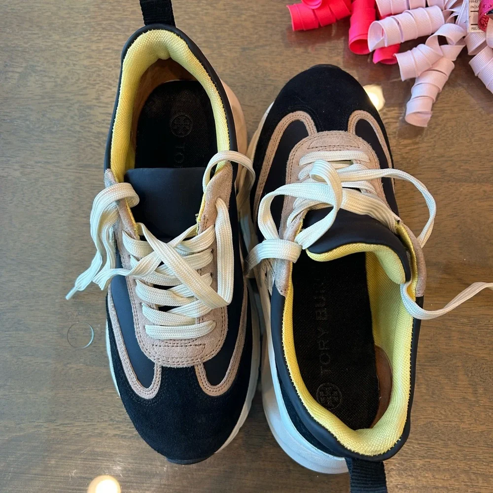 Tory Burch Black and Cream Good Luck Women’s Sneakers